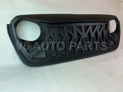 FRONT ANGRY BUMPER GRILLE FOR 2018-2021 JEEP WRANGLER JL SAHARA FREEDOM RUBICON