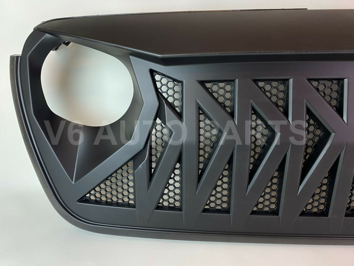 FRONT ANGRY BUMPER GRILLE FOR 2018-2021 JEEP WRANGLER JL SAHARA FREEDOM RUBICON